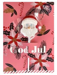 Lolli Letter God Jul A5 kort med julemandslikkepind
