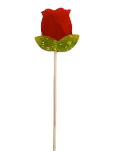 Rød rose slikkepind