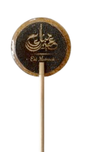 Eid mubarak slikkepind i guld og sort