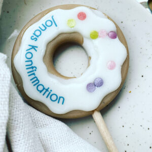 Donutslikkepind med tekst