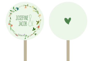 Nr. 05: Slikkepindedesign pastelgrøn med vilde blomster