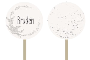 Nr. 08: Slikkepindedesign i pastelhvid med sort og grå